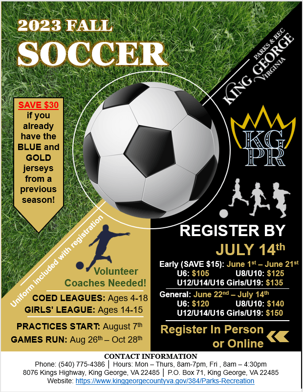 2023 Fall Youth Soccer Flyer Photo