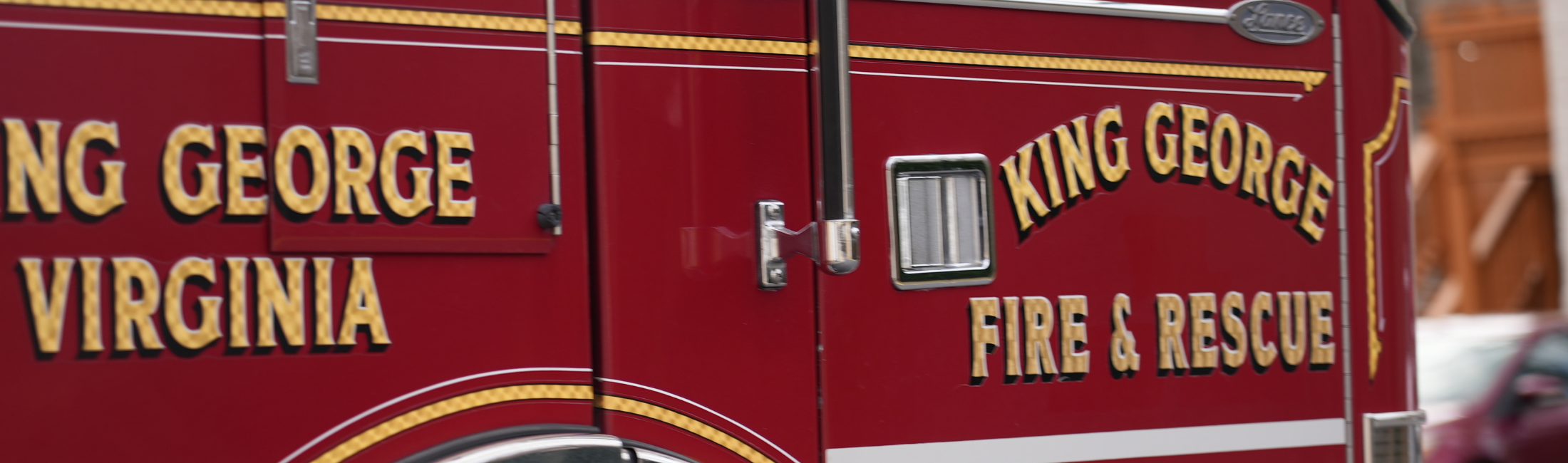 Close up of firetruck door