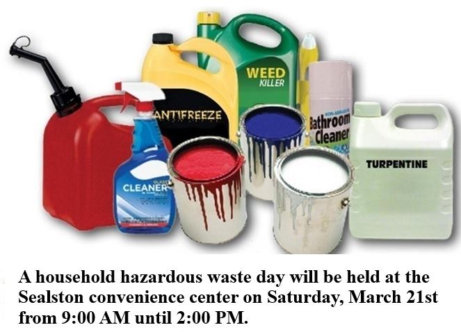 Household Hazardous Waste Day on 3-21-26