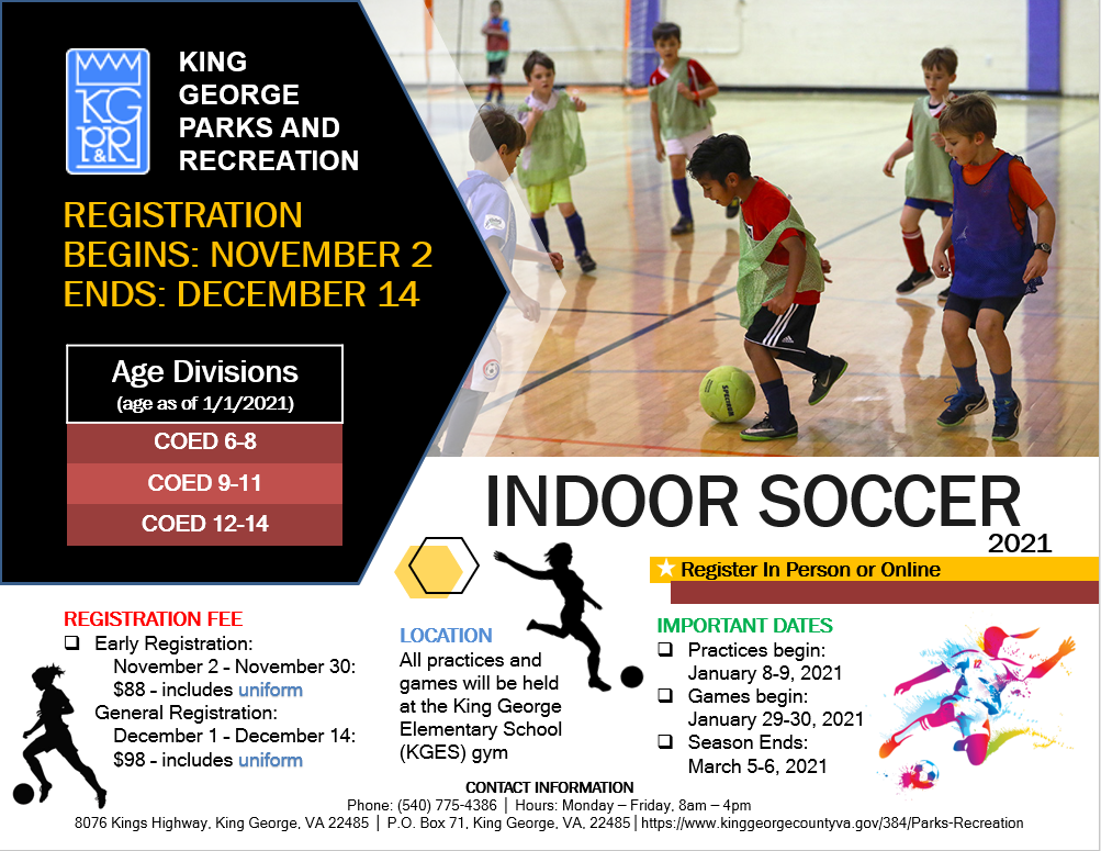 2021 Youth Indoor Soccer Flyer Updated 2